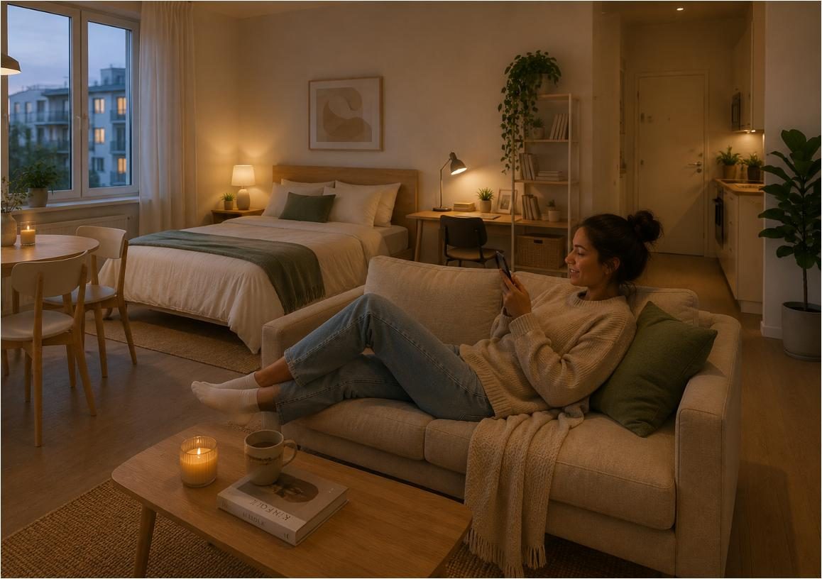 Warm, fully prepared bedroom ready for move-in